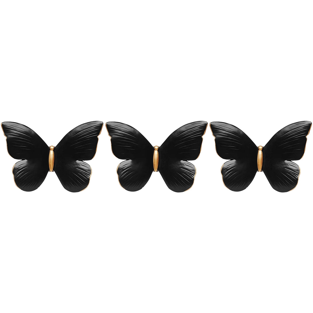 Black Resin Butterfly Wall Accent Set - product view 1