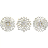 White Floral Decorative Wall Plaque Set - product view 1