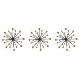 Black and Gold Metal Starburst Wall Set - product view 1
