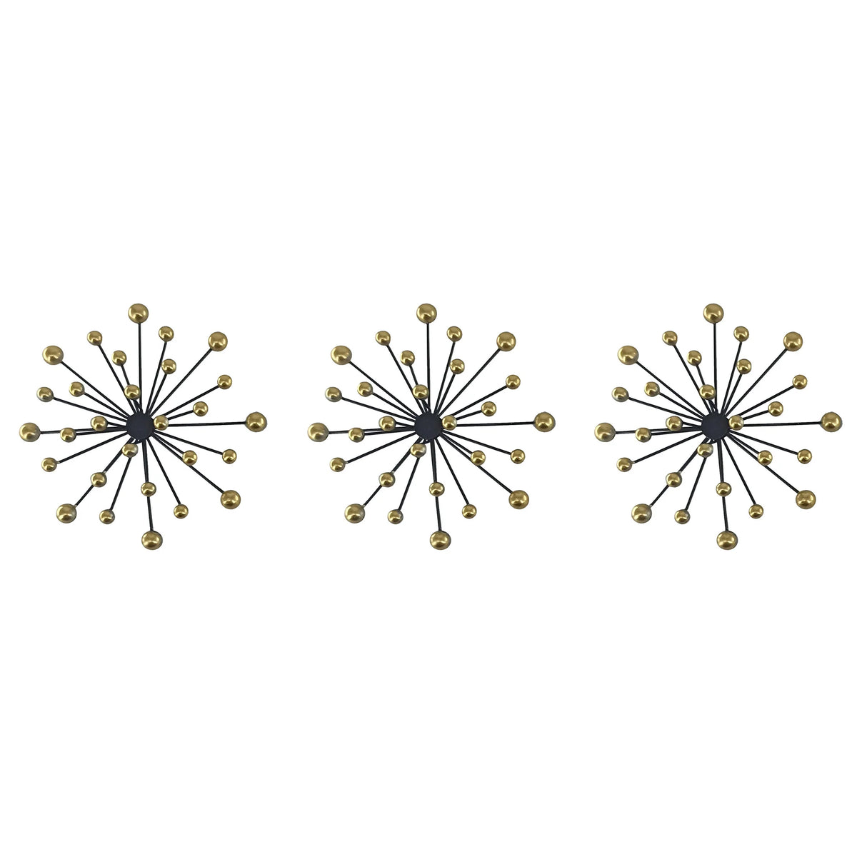 Black and Gold Metal Starburst Wall Set - product view 1