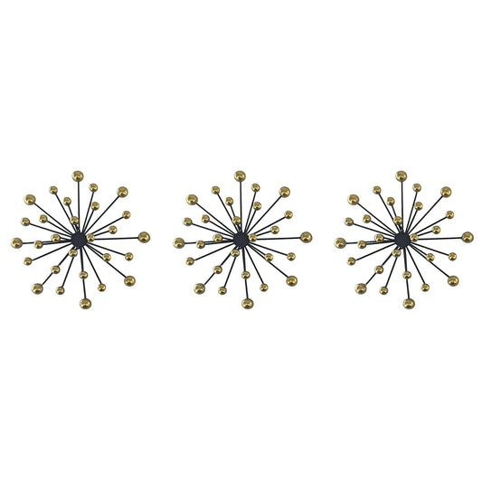 Black and Gold Metal Starburst Wall Set - product view 1