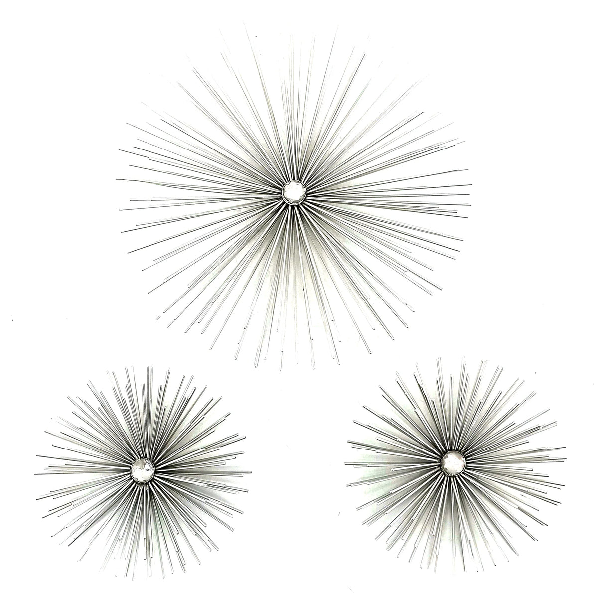 Silver Starburst Metal Wall Accent Set - product view 1