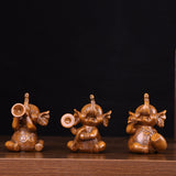Sandalwood-Tone Resin Elephant Figurine - product view 1