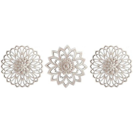 Pink Floral Decorative Wall Plaque Set - product view 1