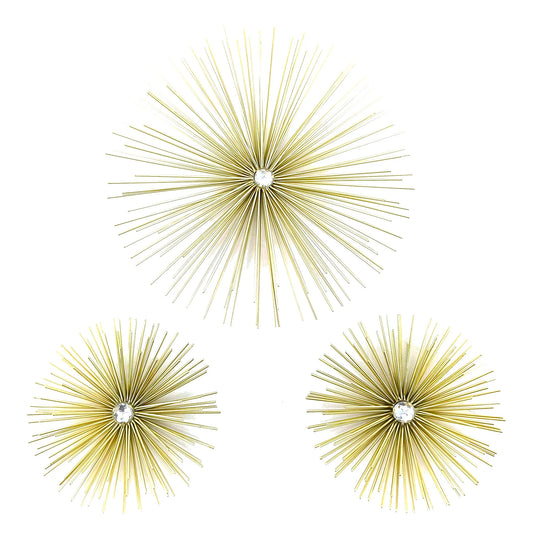 Gold Starburst Metal Wall Accent Set - product view 1