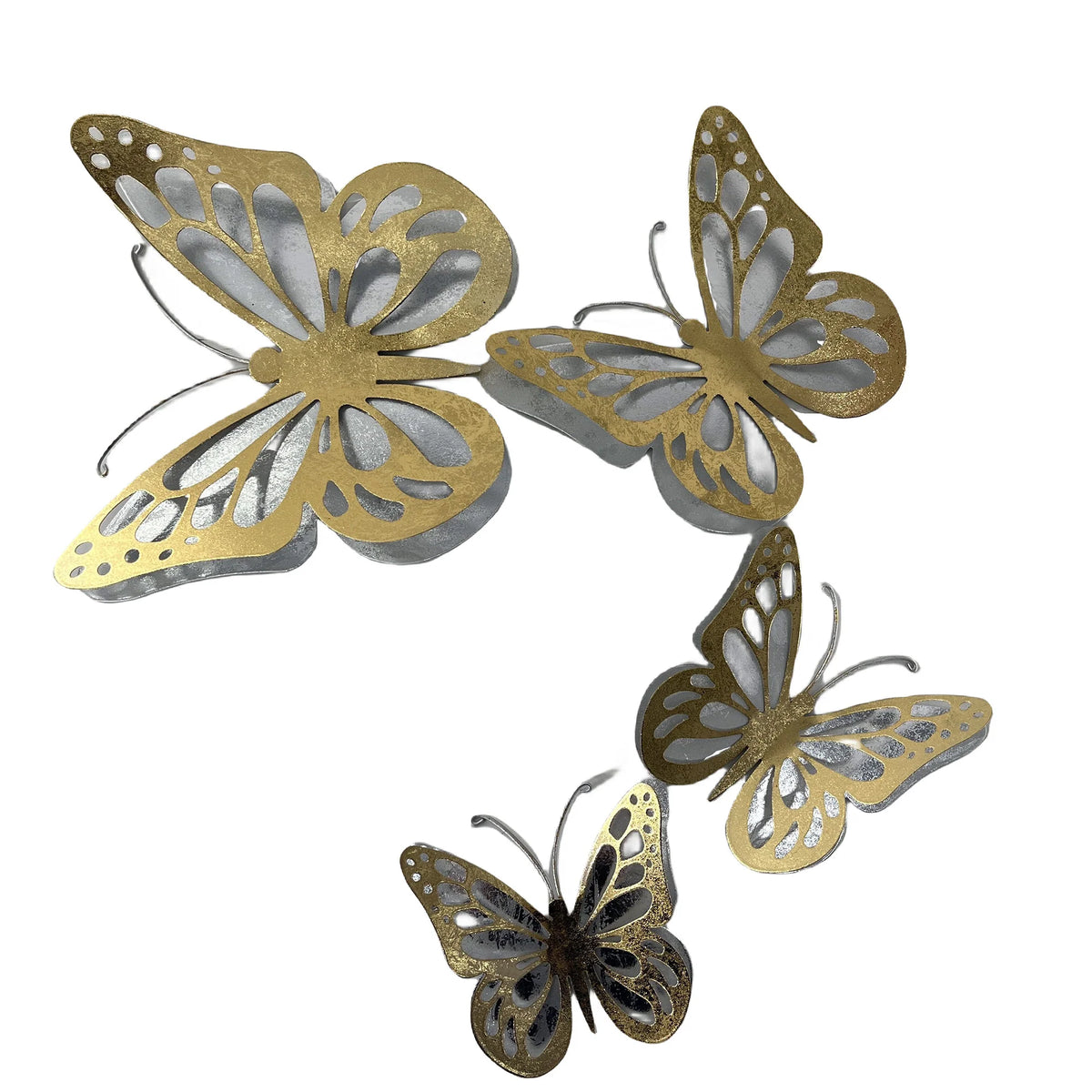 Double Twirling Butterfly Metal Wall Art - product view 2