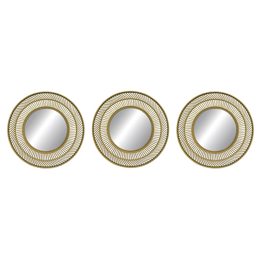 Gold Round Mesh Decorative Mirror Set - product view 1