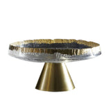 Gold-Rimmed Footed Glass Display Bowl - product view 1