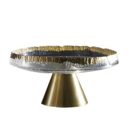 Gold-Rimmed Footed Glass Display Bowl - product view 1