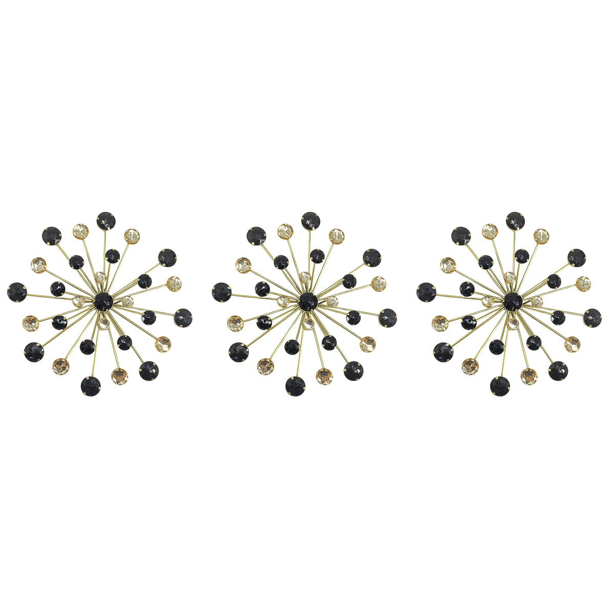 Gold Jewel-Accent Metal Starburst Wall Set - product view 1