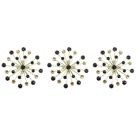 Gold Jewel-Accent Metal Starburst Wall Set - product view 1