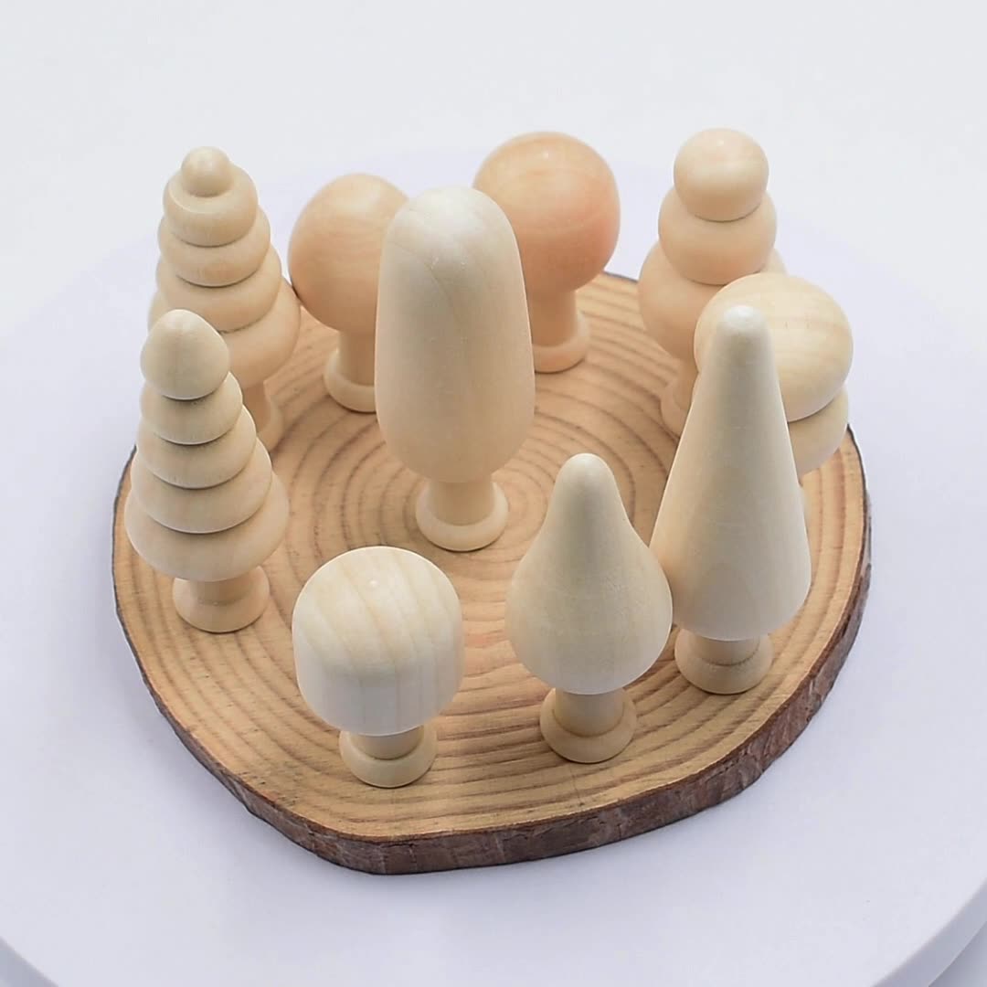 Wooden Mushroom Decorative Ornament Set - product view 1