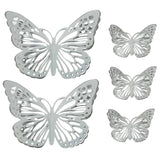 White and Silver Metal Butterfly Wall Set - product view 1