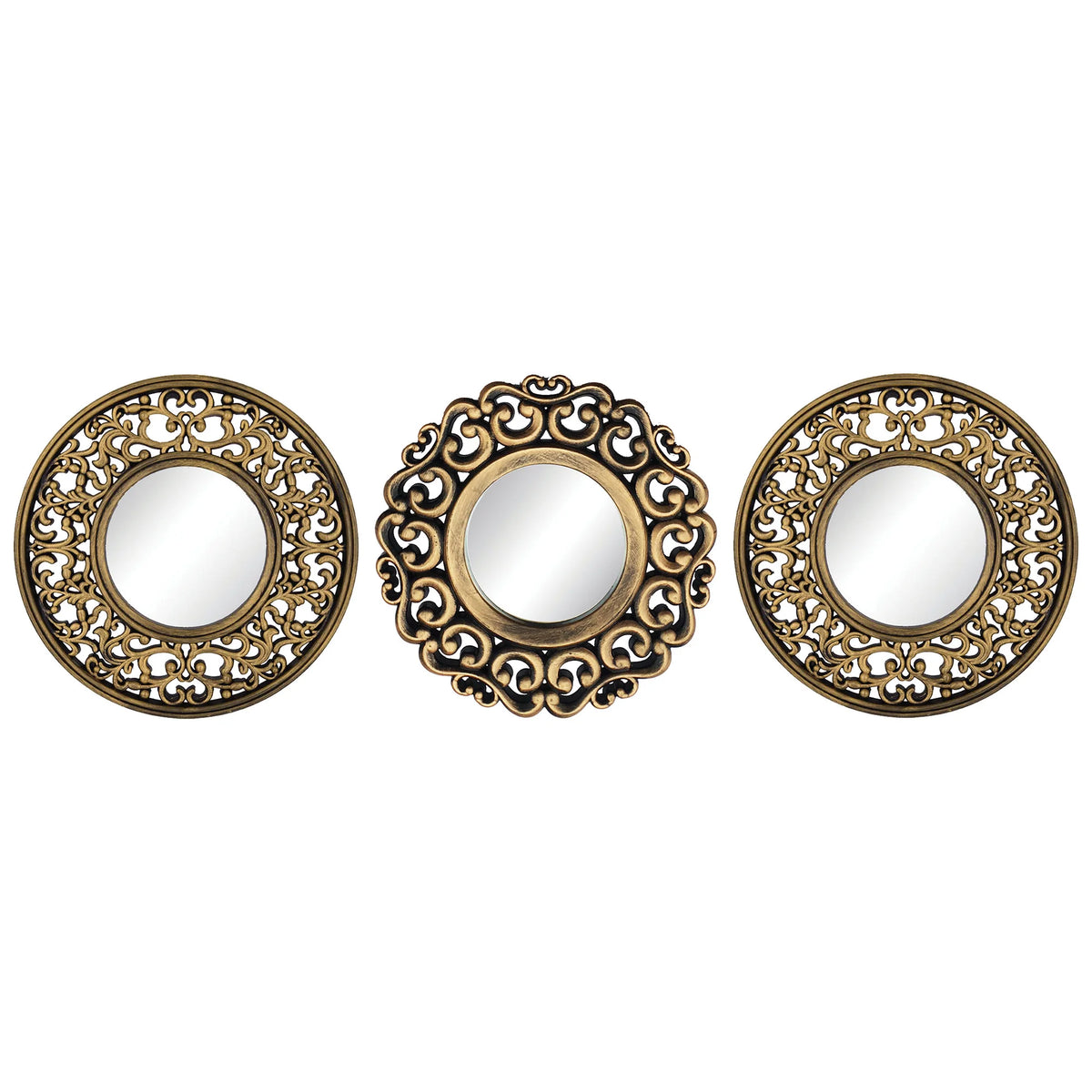 Antique Gold Scroll Mirror Wall Accent Set - product view 1