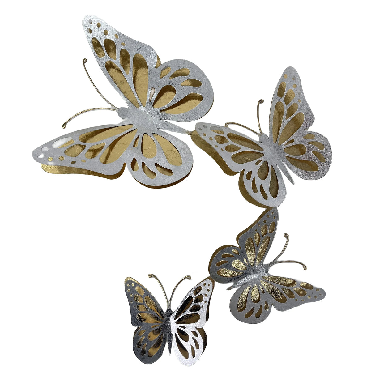 Double Twirling Butterfly Metal Wall Art - product view 3