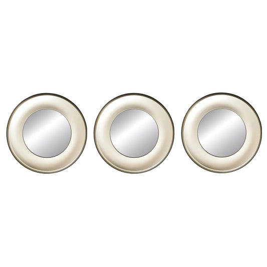 Champagne Carved Circle Mirror Accent Set - product view 1
