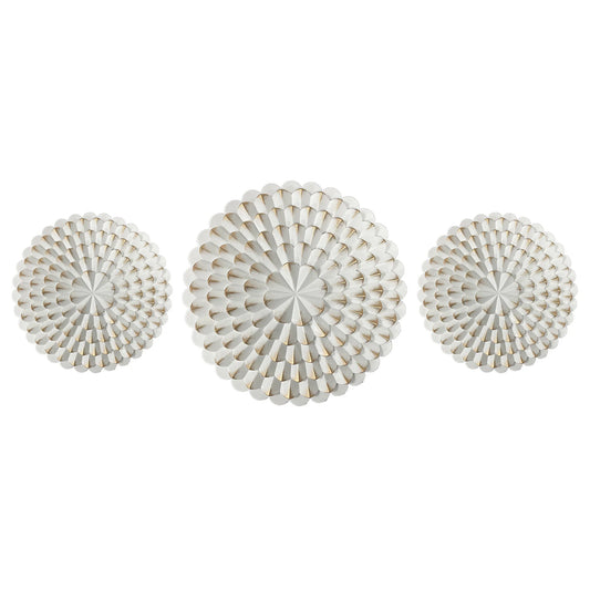 Matte White Geometric Wall Plaque Set - product view 1